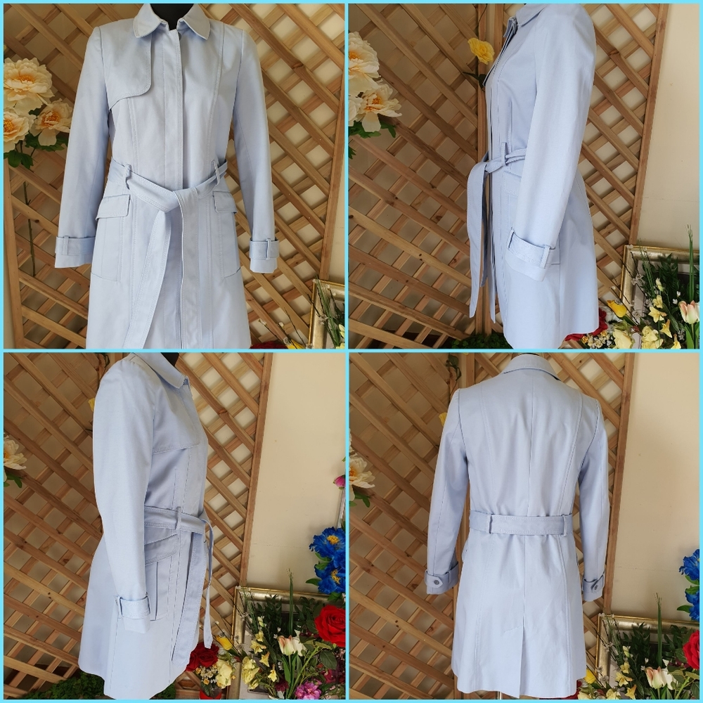 DAVID LAWRENCE | Trench Coat | Powder Blue | Size: AU 8 | Like New Condition - Picture 11 of 12